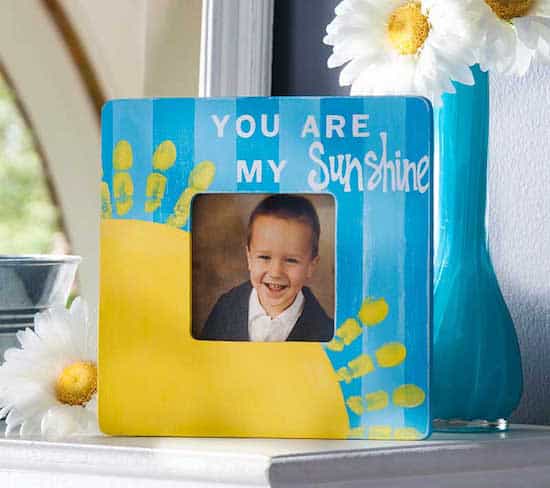 Handprint kids' painted picture frame