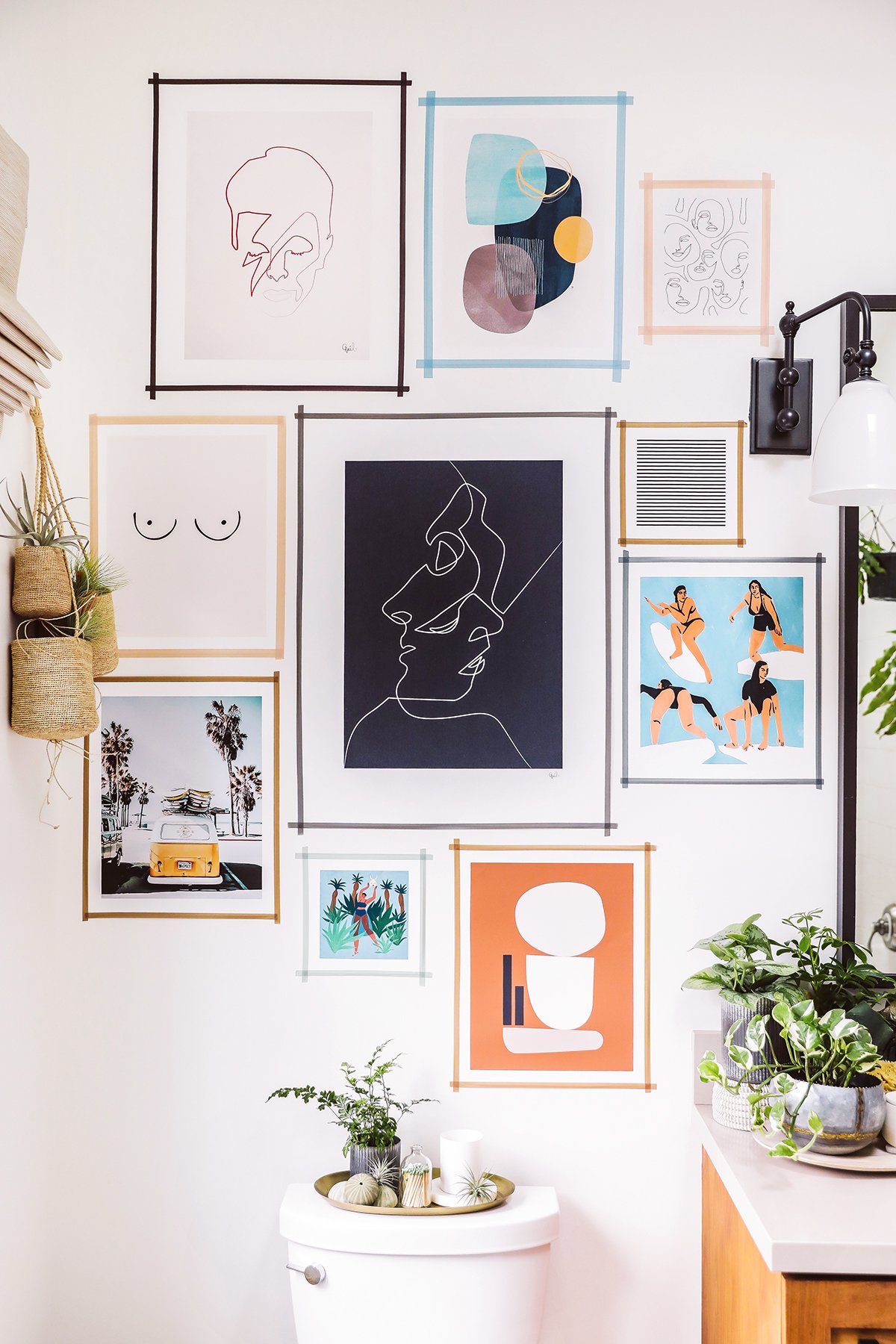 washi tape gallery wall frames