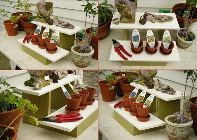 What I love about this DIY wood plant stand is that you can use it at size to grow small items in a small space (like herbs/spices in your apartment)!