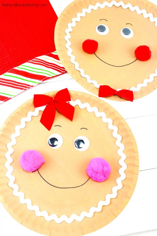 Gingerbread Boy and Girl Paper Plate Craft