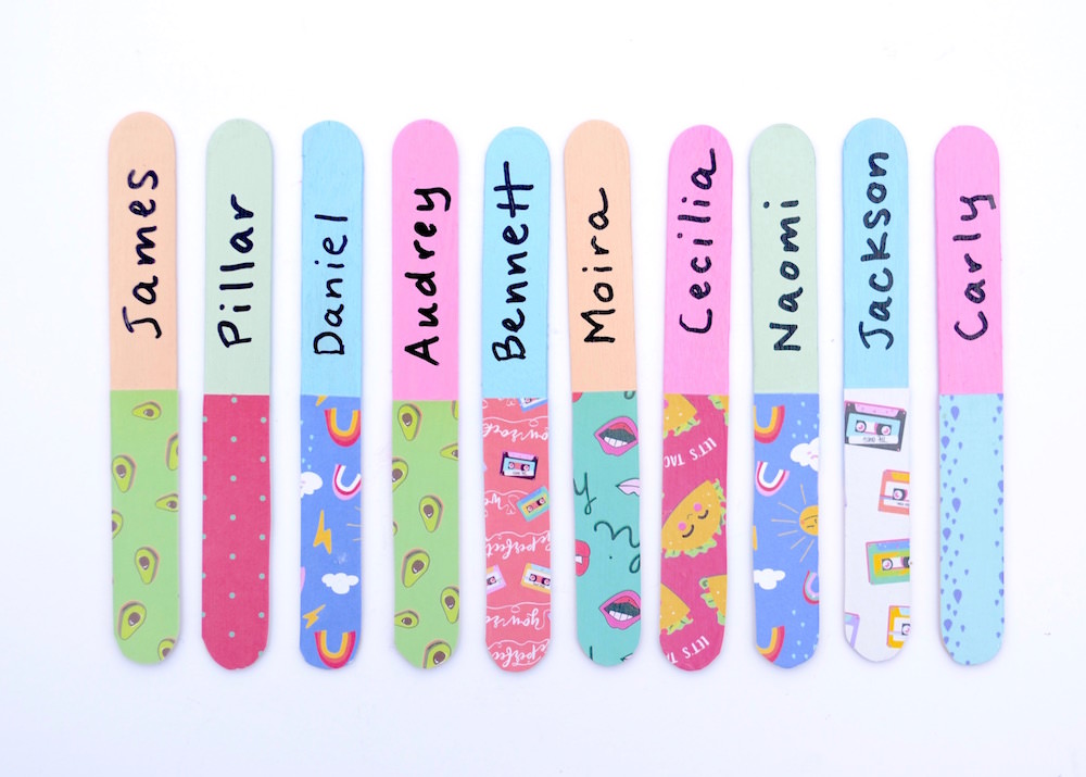 classroom popsicle stick names