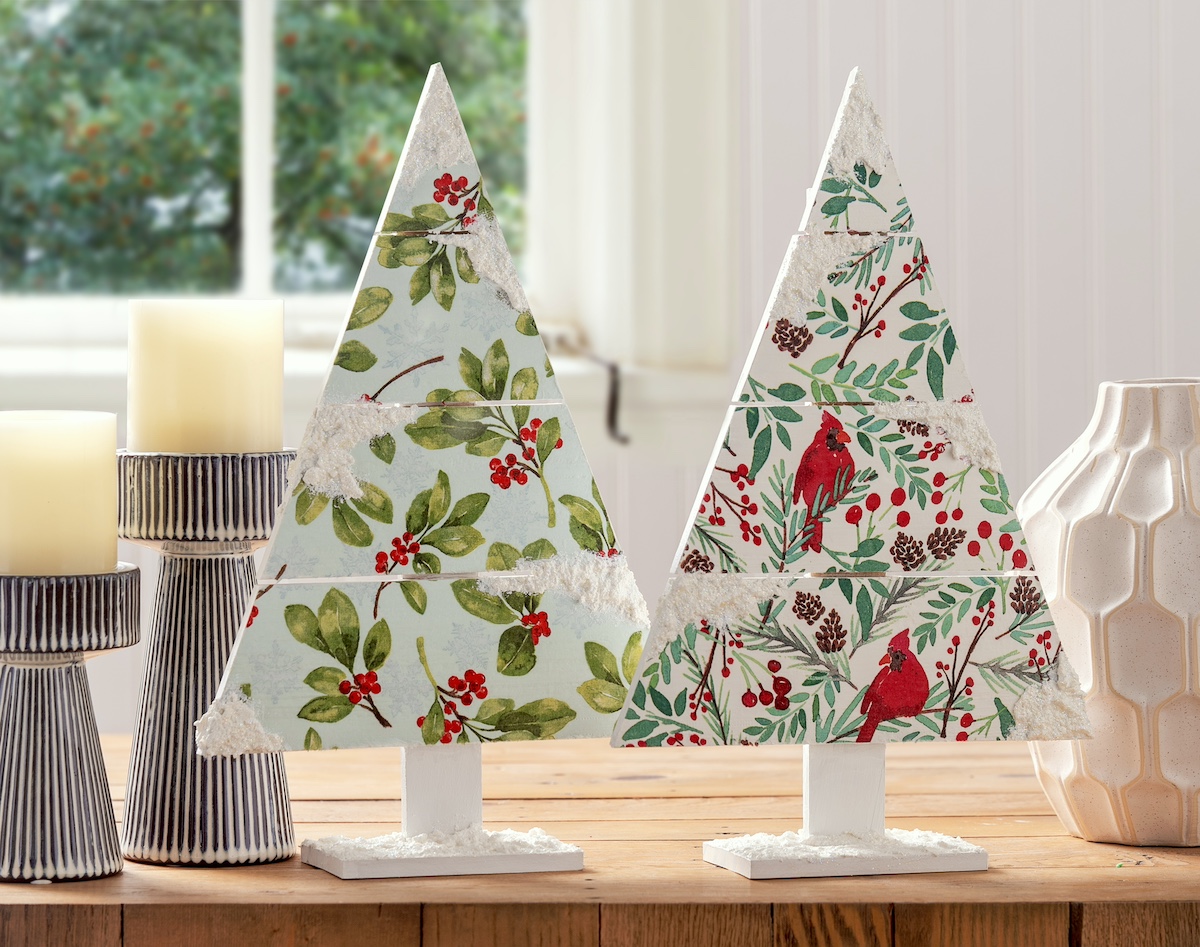 Christmas tree mantel decor