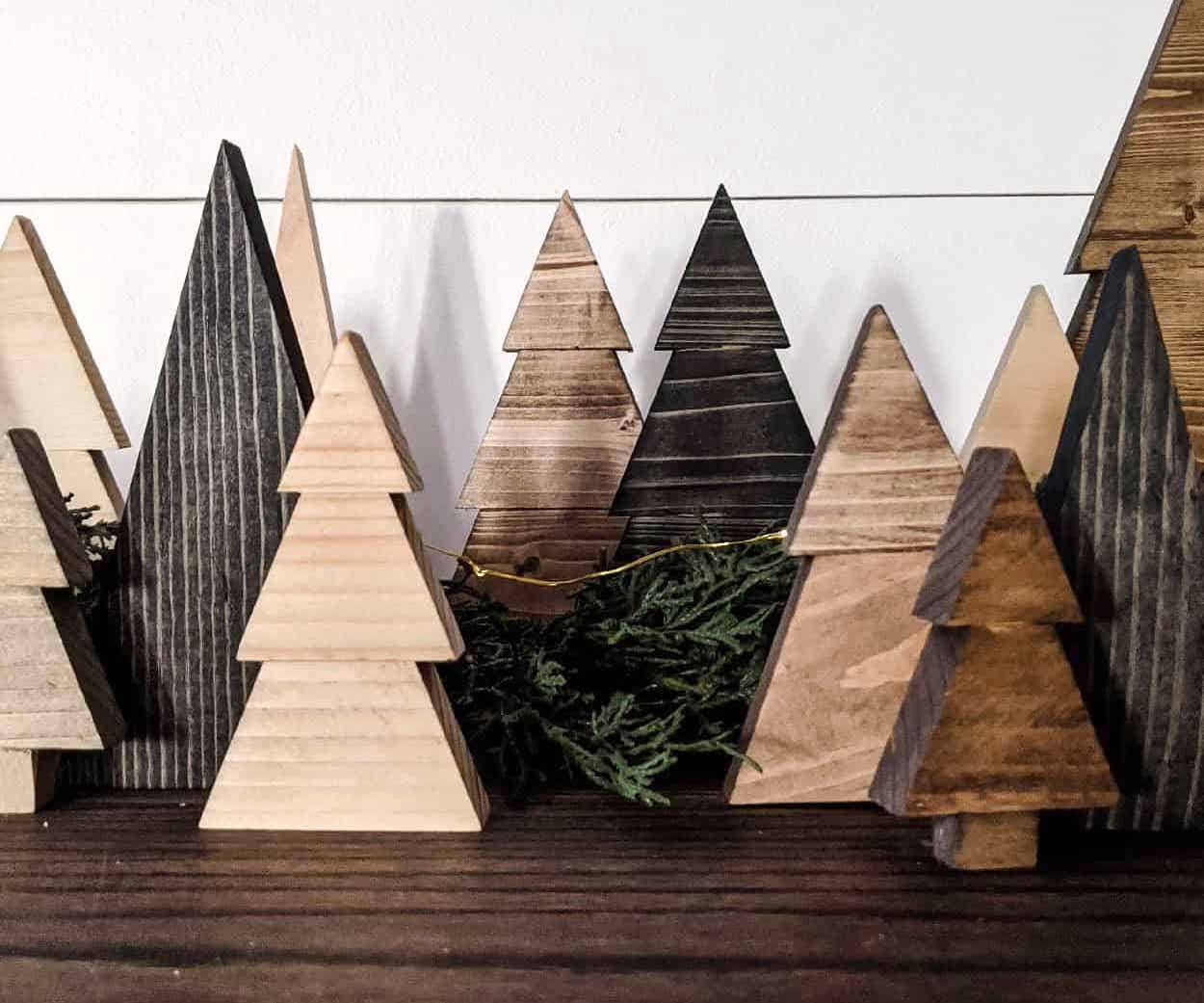 Easy and Cheap DIY Wood Christmas Trees
