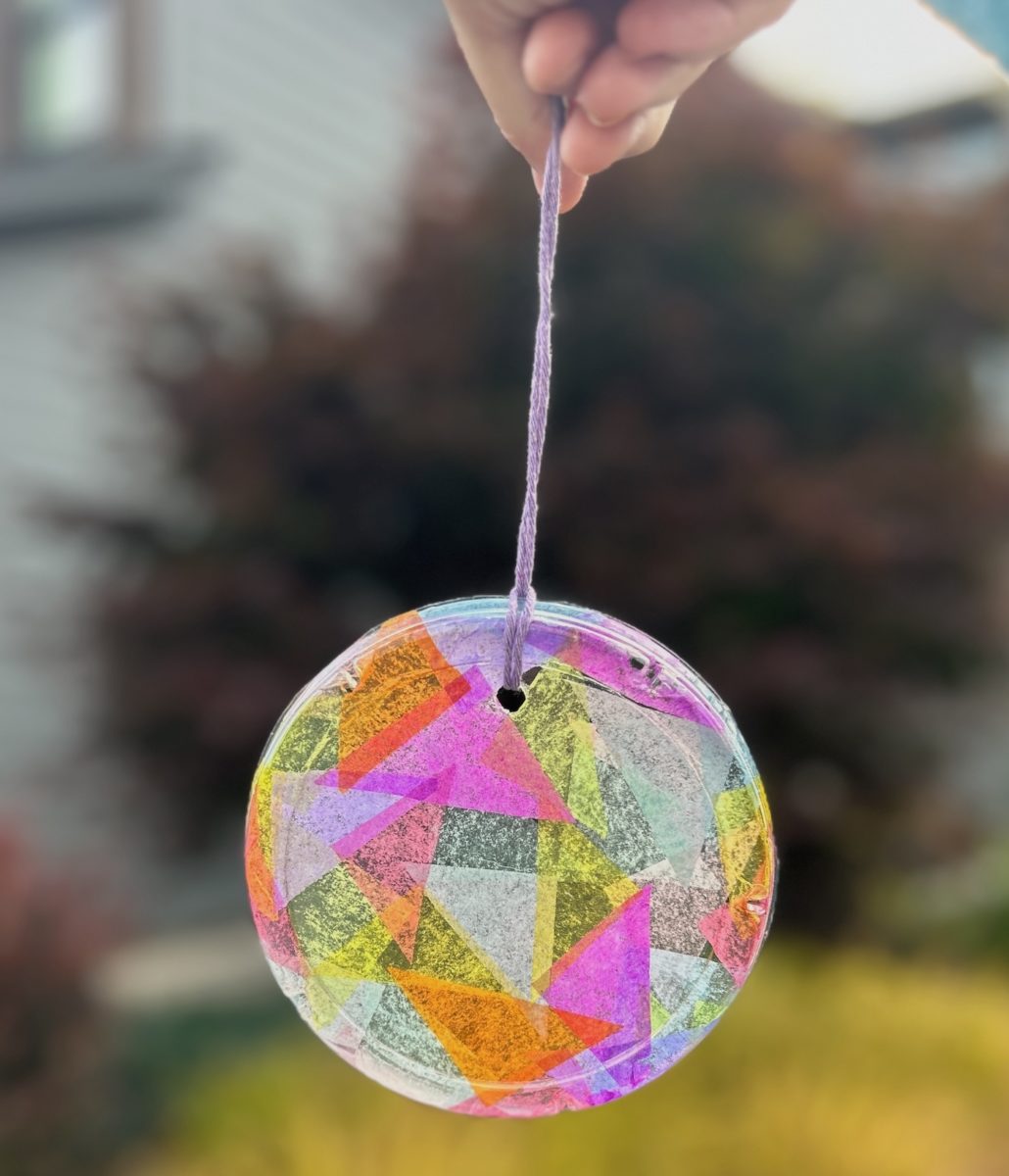 sun catcher making for kids