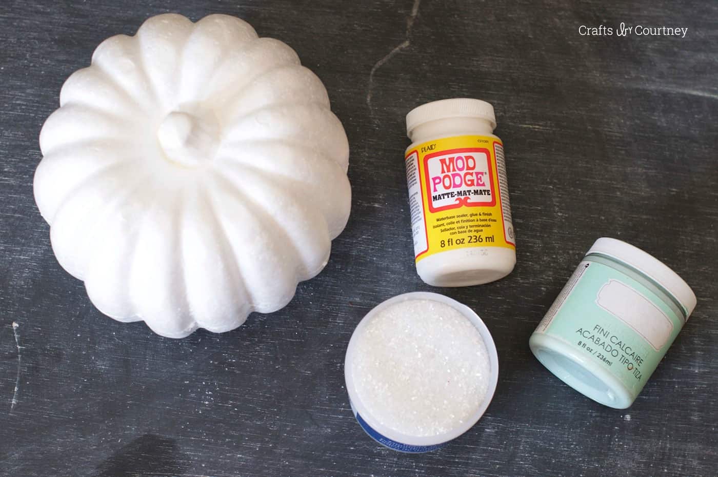 Pumpkin, Mod Podge, Paint, Diamond Dust