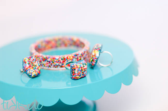 resin sprinkle jewelry