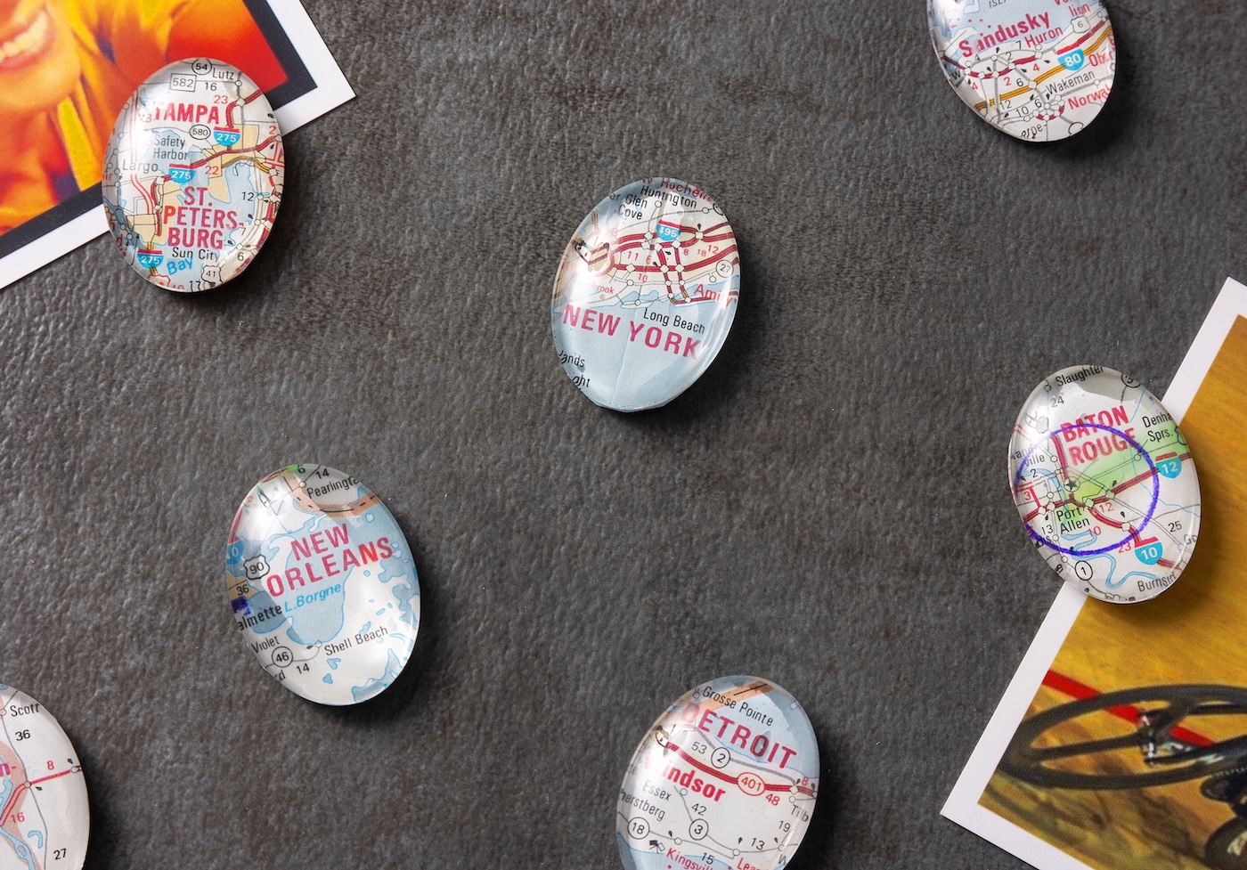 Mod Podge map magnets
