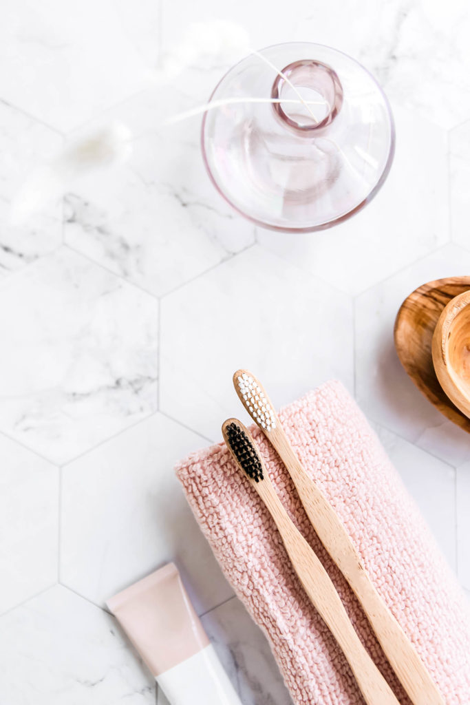 Reduce plastic use with bamboo toothbrushes.