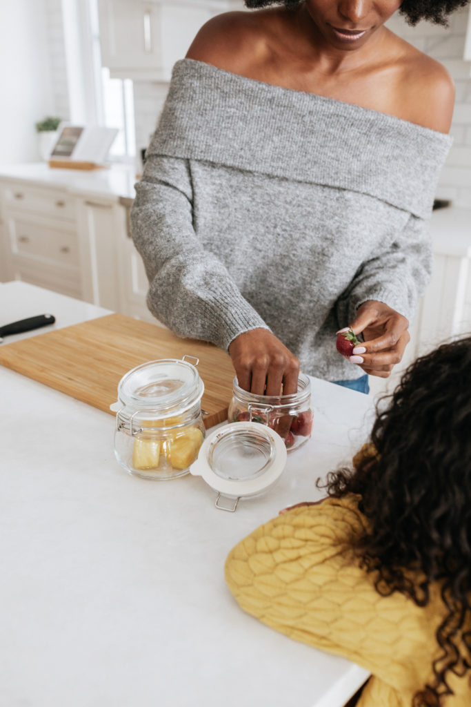 Reduce plastic use by using glass containers for food.
