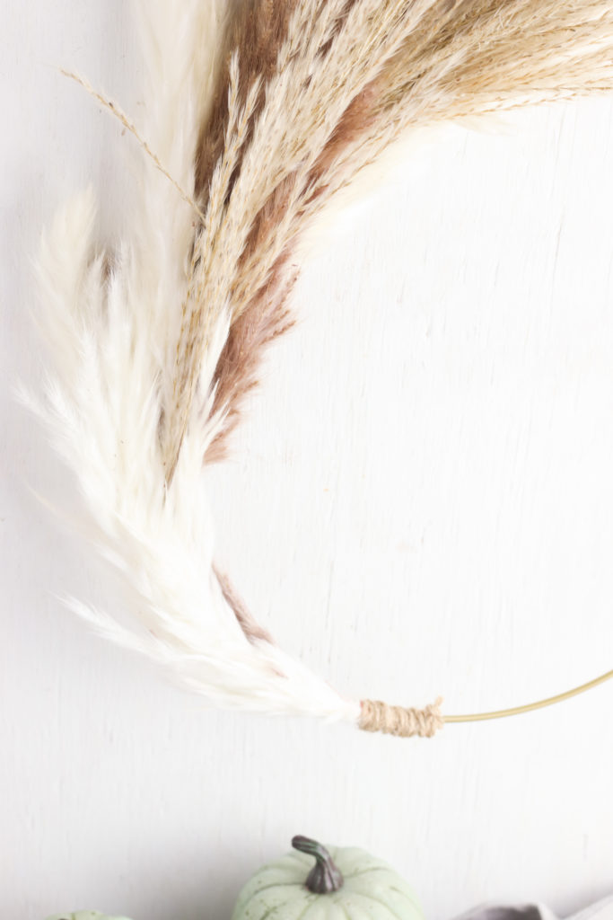 Pampas grass hoop wreath.