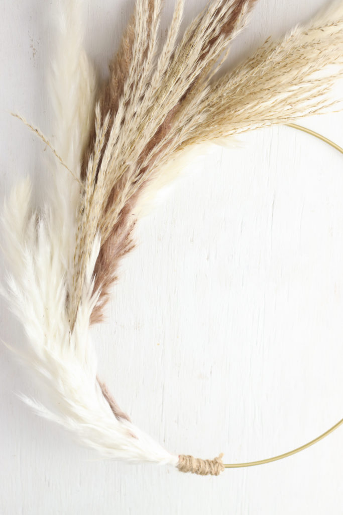 Pampas grass hoop wreath.