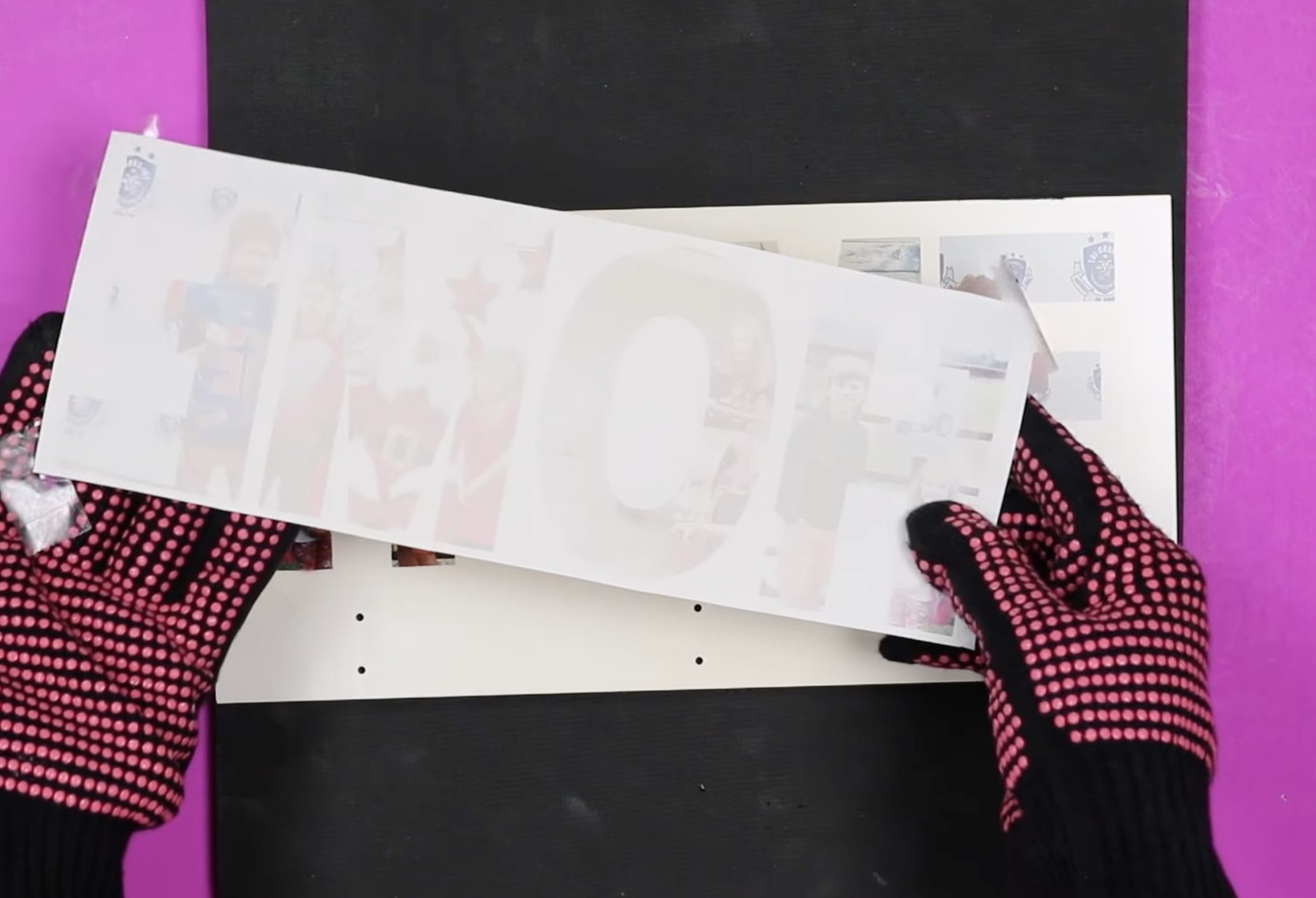 Close up of sublimation print transferred.